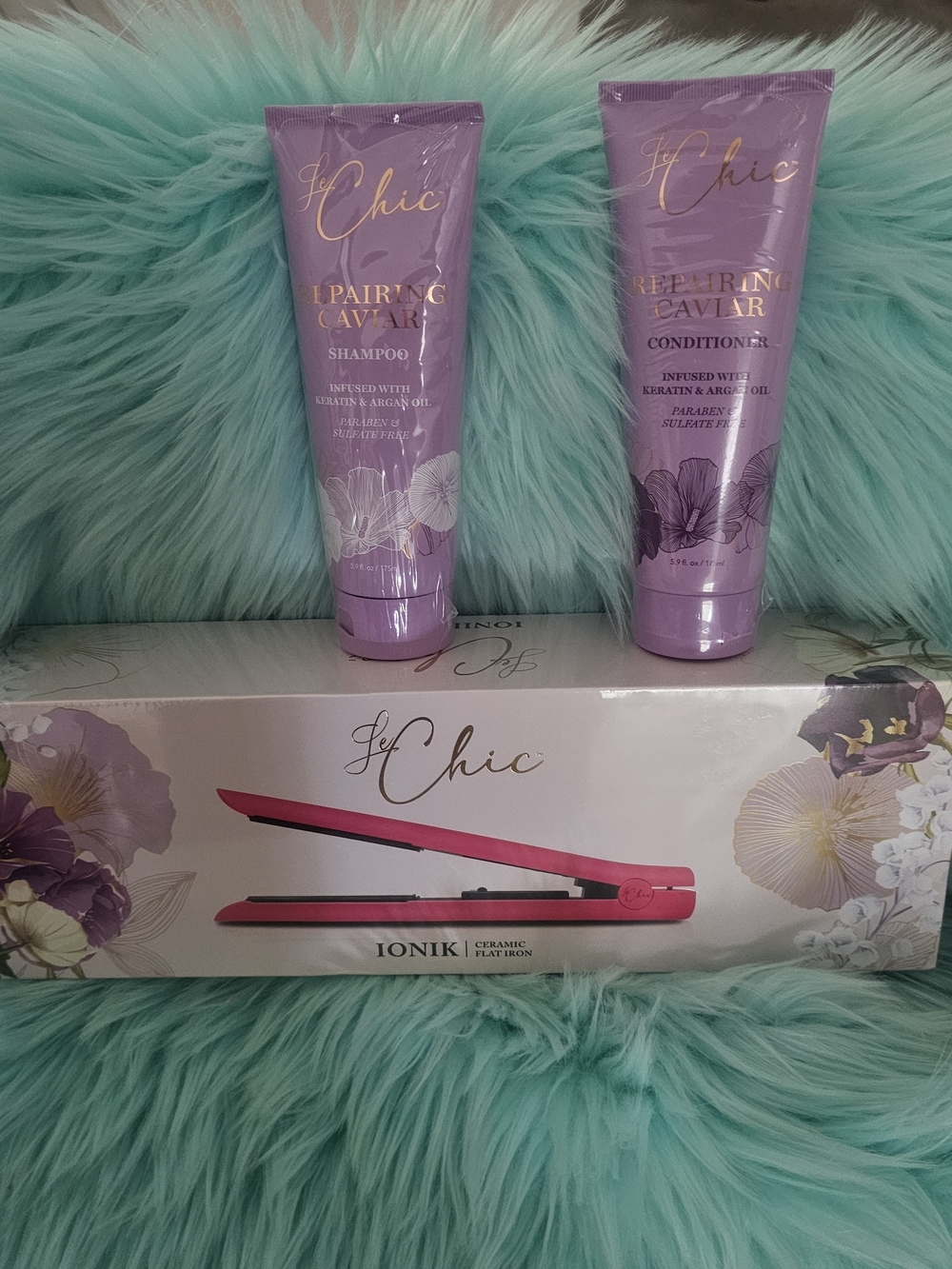 Le Chic Ionik Ceramic Flat Repairing Caviar Shampoo & Conditioner Set - Lavender